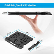 Portronics My Buddy Hexa 22 Adjustable Tabletop Laptop Stand With Mobile Holder-Black(Open Box/Renewed) Portronics