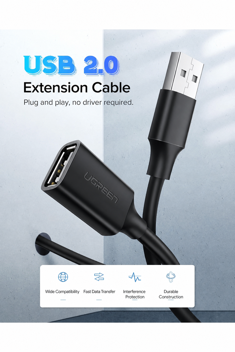 UGREEN US103 10318 5m USB 2.0 extension cable USB 2.0 extension cable details