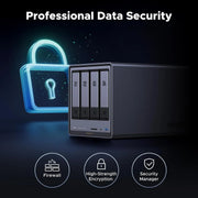 UGREEN NASync DXP4800 Plus 4-Bay Desktop NAS, Intel Pentium Gold 8505 5-Core CPU, 8GB DDR5 RAM, 128G SSD, 1 * 10GbE, 1 * 2.5GbE, 2 * M.2 NVMe Slots, 4K HDMI, Network Attached Storage (Diskless/35260) Ugreen