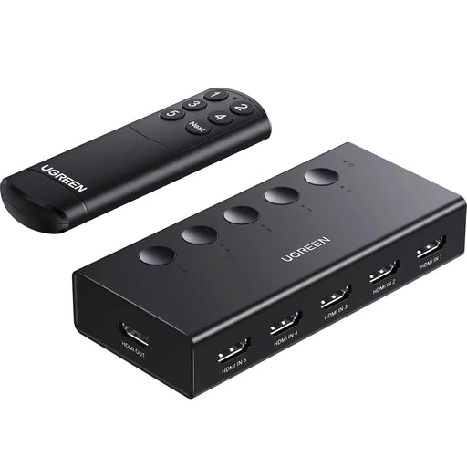 UGREEN HDMI Switch 5 in 1 Out 2.0 4K@60Hz Switcher with Remote 5 Port Selector Box Support 3D CEC HDR HDCP2.2 Compatible with PS5/4/3 Xbox Fire Stick, Black (90512/ Open Box) - TeckPot