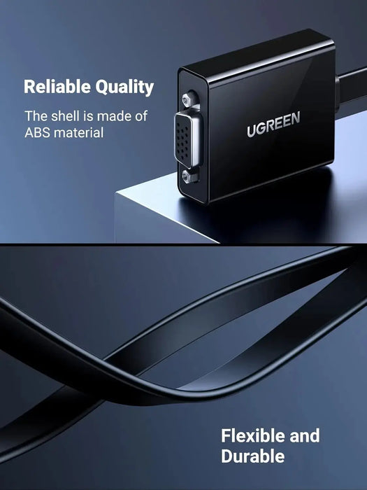 UGREEN Active HDMI to VGA Adapter Audio HDMI Male VGA Female Converter 3.5mm Audio Jack Laptop PC Monitor Projector (40248) Ugreen