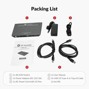 AV Access 4KSW21-DM 4K Dual Monitor KVM Switch, 2-Port HDMI with Hotkey Switching, Supports High Refresh Rates like 144Hz, 165Hz & 240Hz AV Access