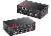 AV Access 4KIP100-KVM 4K HDMI KVM Extender over IP, Over Over Single Cat5e/6, 120m/390ft 3 Ports USB2.0 Extender w/ Zero Latency & 1080P@120Hz, up to 16 Sets with DIP Setting AV Access