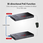 AV Access 4KEX100-H2 HDBaseT HDMI Extender Over Cat5e/6/6a/7 Ethernet up to 330ft/100m 4K@60Hz, Supports HDCP2.2, HDMI2.0, Bi-Directional IR and RS232 Pass-Through, Auto EDID, PoE, CEC, Dolby Vision TeckPot