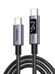 UGREEN 3m 240W USB C to USB-C Cable with Digital Display PD 3.1 ,Fast Charging Cable Compatible with MacBook Pro M4/Air, iPad, HP EliteBook, iPhone Air/17/16.(65868) TeckPot
