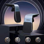 UGREEN LP290 80712B magnetic air vent car phone holder mounted on an air vent with phones
