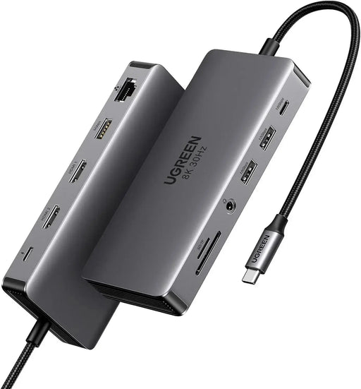 UGREEN 11 In 1 USB C Hub Dual HDMI Docking Station, Dual 4K@60Hz Single 8K@30Hz, 10 Gbps USB Port, PD 100W, 1Gbps Ethernet, Card Reader(15965/Open Box)) TeckPot
