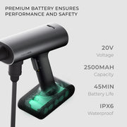 HOTO 20V Cordless Power Washer Pro, Portable Power Cleaner, USB-C Rechargeable, 5-in-1 Nozzle, 2.5Ah Battery, 290 Psi for Washing Car/Fence/Floor Cleaning/Watering (HTT0023GL / QWXCJ002)