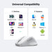 UGREEN Ergonomic 5 Button Silent 2.4G Wireless Bluetooth 5.0 Optical Mouse USB Receiver 4000 DPI MacBook PC White (15805) Ugreen