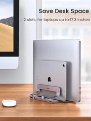 UGREEN Vertical Laptop Stand Dual Slot Adjustable Dock Aluminum Desktop Stand MacBook Air Pro Surface LG Gram Lenovo (60643) Ugreen India