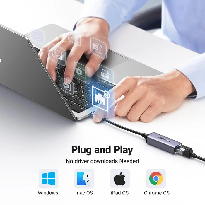 UGREEN USB C Ethernet Adapter Thunderbolt 3 RJ45 Gigabit 1000Mbps MacBook Pro iPad Pro Surface Dell XPS Galaxy S20 S10 Network 50737