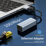 USB C to Ethernet Adapter,(USB C/ USB A) Driver Free RJ45 to USB C, 100Mbps TeckPot