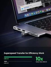 UGREEN 6-in-1 USB C Hub Adapter MacBook Pro Air M1 4K HDMI Thunderbolt 3 100W Power Delivery SD TF Card 2 USB 3.0 (80856) Ugreen