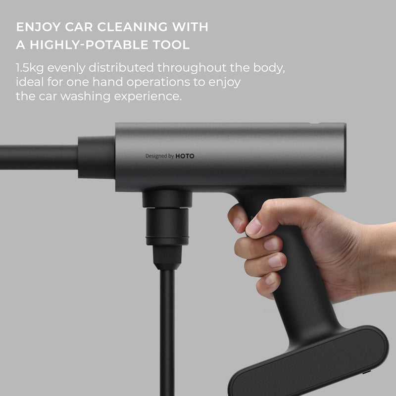 HOTO 20V Cordless Power Washer Pro, Portable Power Cleaner, USB-C Rechargeable, 5-in-1 Nozzle, 2.5Ah Battery, 290 Psi for Washing Car/Fence/Floor Cleaning/Watering (HTT0023GL / QWXCJ002)