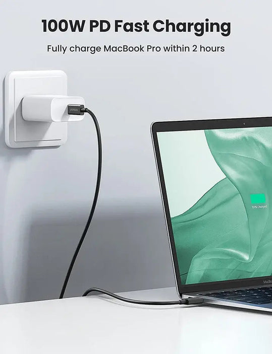UGREEN Thunderbolt 4 USB-C to USB-C Cable 0.8M 2.6ft 100W Fast Charging 8K Video Type-C Data Transfer Cable Black (30389)