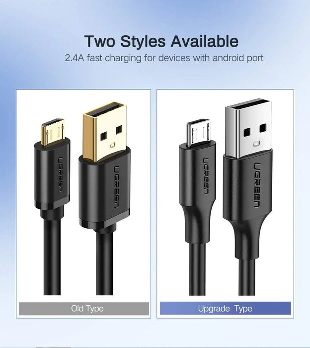 UGREEN 2M USB-A to Micro USB Cable USB 2.0 Data Sync Charging Cord Nickel Plated Android PS4 Controller Camera 60138