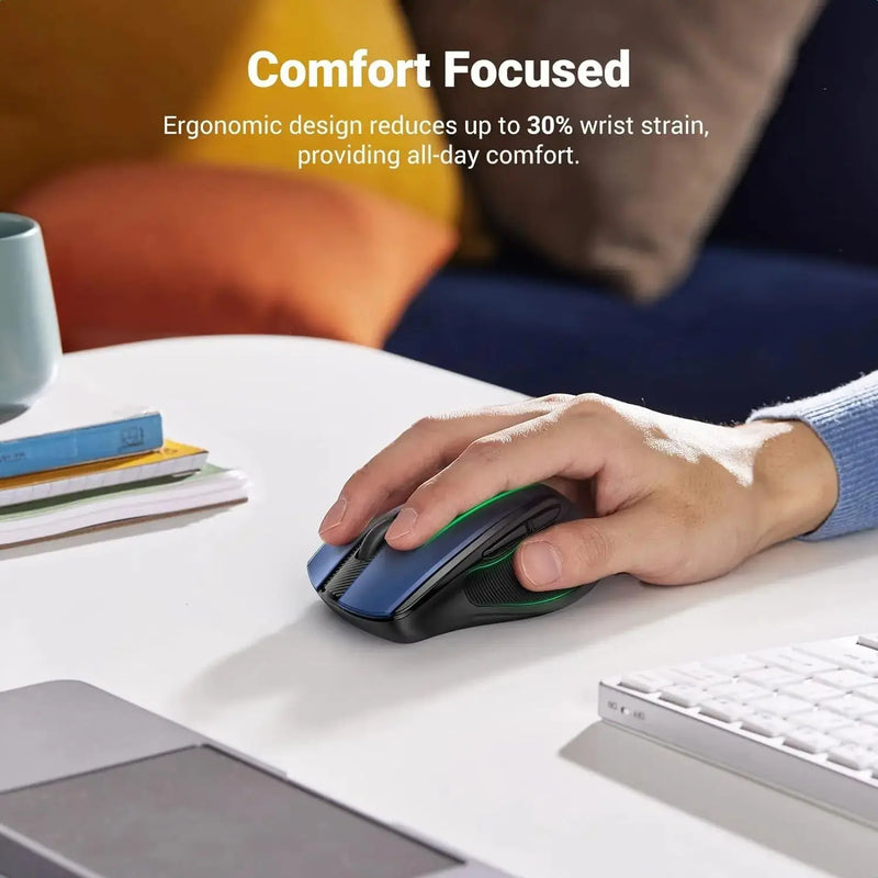 UGREEN Ergonomic Wireless Mouse 2.4G Portable Optical 4000 DPI 5 Adjustable Levels USB Receiver Laptop PC Windows Mac 15064 Ugreen