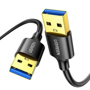 UGREEN USB 3.0 A Male to Male Cable 1M Data Transfer Hard Drive Laptop DVD Player TV USB Hub Monitor Camera Set (10370) Ugreen