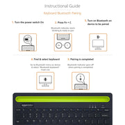 Amazon Basics AB22A065001 Wireless Bluetooth Multi-Device Keyboard For Windows, Apple iOS Android, Chrome-(Open Box) Amazon Basics