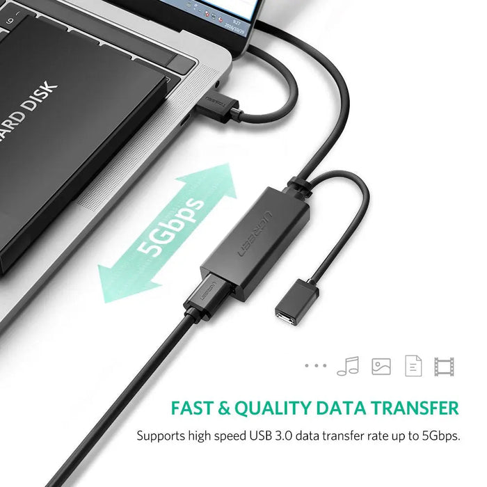 UGREEN USB 3.0 Active Extension Cable 5M 5Gbps Signal Amplifier A Male to Female Laptop PC Mac Flash Drive (20826)