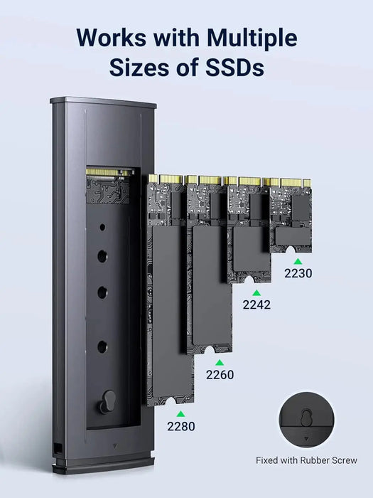 UGREEN NVMe M.2 SSD Enclosure USB 3.2 Gen 2 10Gbps High Speed Aluminum Portable M.2 to USB-C 2230 2242 2260 2280 15512 Ugreen