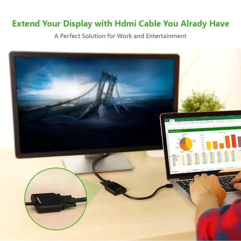 UGREEN Mini DisplayPort to VGA Adapter Thunderbolt Compatible Mini DP to VGA Converter 1080P Monitor Projector HDTV 10459 Ugreen