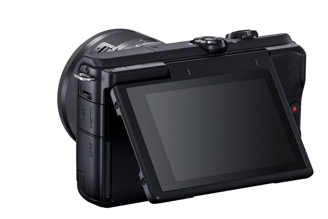 Canon EOS M200 Mirrorless Camera, EF-M 15-45mm f/3.5-6.3 is STM Lens, 24.1 MP, 16 GB Memory Card