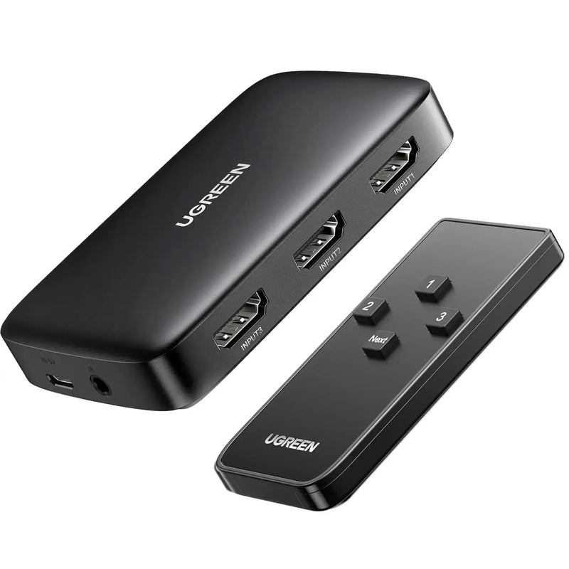 UGREEN 3 In 1 Out HDMI Switch Splitter IR Remote 4K@30Hz 3D 1080P Nintendo Switch PS4 Xbox One Apple TV Fire Stick Blu-Ray 80125 Ugreen