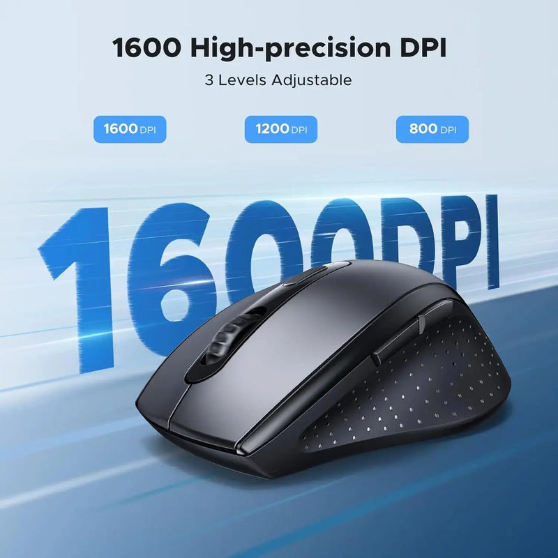 UGREEN 2.4G Wireless Mouse 1600 DPI 6 Button Nano Receiver 3 Adjustable DPI PC Laptop iMac MacBook Microsoft Pro (45012) Ugreen