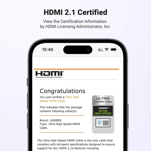 UGREEN HDMI 2.1 Cable 1M 8K@60Hz 48Gbps Ultra HD Dynamic HDR Dolby Vision eARC Nylon Braided PS5 Xbox Nintendo (70319) Ugreen