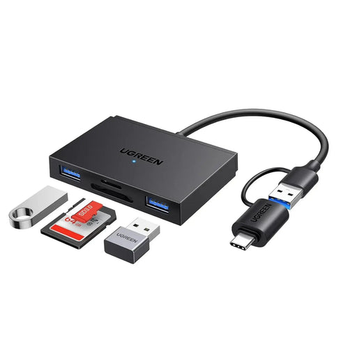 UGREEN 4-in-1 Memory Card Reader USB C USB 3.0 Dual Connector OTG Adapter 170MB/s SD Micro SD iPhone 16 MacBook iPad (45167) Ugreen