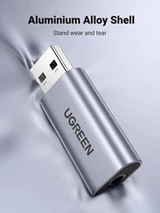 UGREEN 2-in-1 USB External Sound Card Audio Adapter USB to 3.5mm Headphone Mic Jack Converter PC Laptop PS5 PS4 Mac (80864) Ugreen