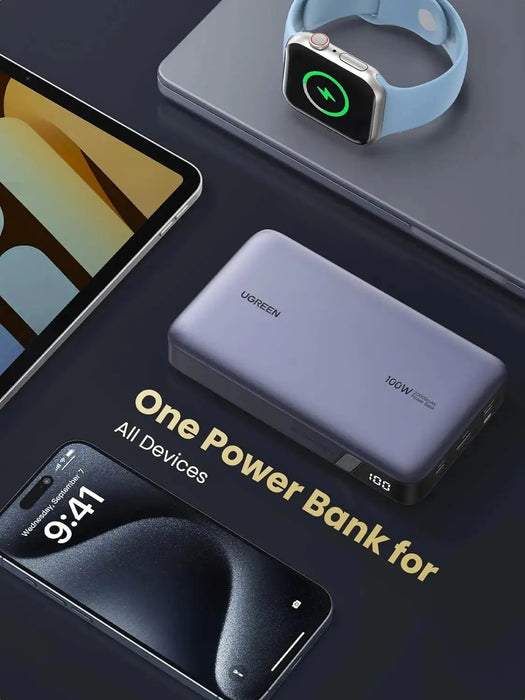 UGREEN Nexode 100W Power Bank 20000mAh Portable Charger USB-C 3-Port PD 3.0 Fast Charging Battery Pack Phone Laptop 25188 Ugreen