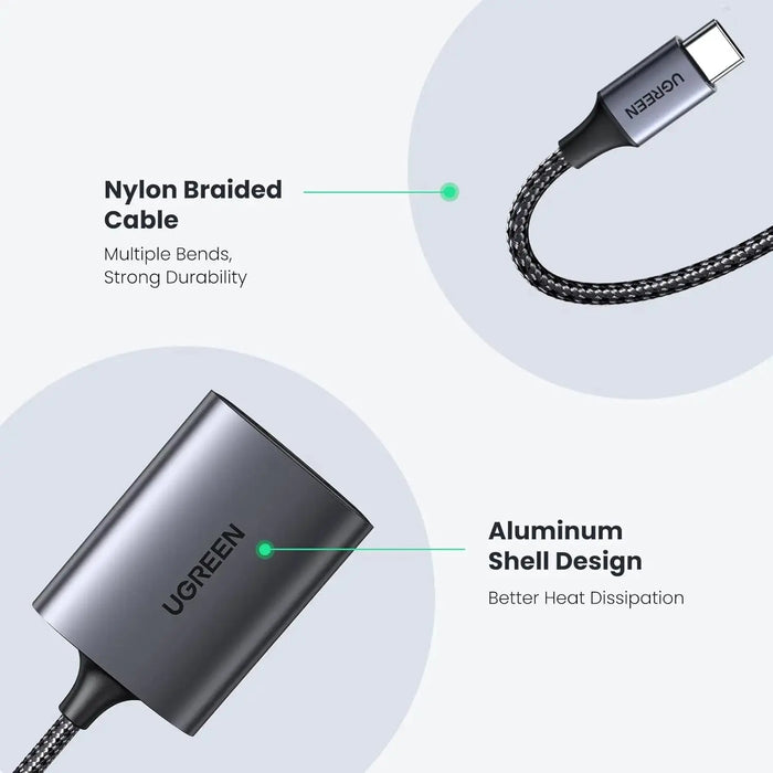 UGREEN USB-C SD Card Reader 2-in-1 5Gbps Micro SD TF Adapter OTG Camera MacBook iPad Pro Galaxy Android (80888) Ugreen