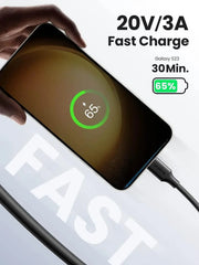UGREEN 0.5M USB-C to USB-C Cable 60W PD 3.0 Fast Charging USB 2.0 Male to Male MacBook iPad Pro Samsung Galaxy 50996 Ugreen