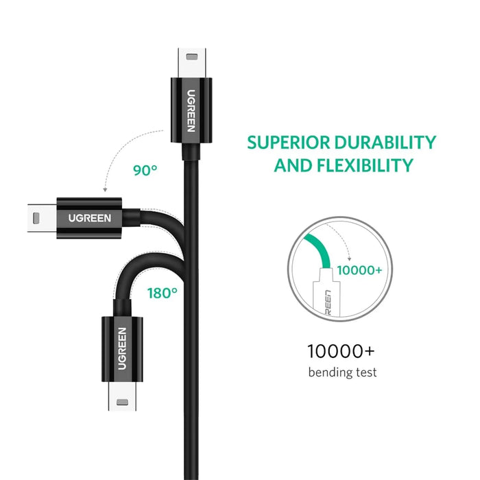 UGREEN USB C to Mini USB Cable 1M Male to Male Digital Camera MP3 Player Mini B USB Device Connector Type-C Cable (50445)