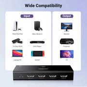 UGREEN 3-in-1 HDMI Switch 4K 60Hz with Remote Control 3 Port HDMI Switcher Box Auto Switching Gaming Console TV 15376 Ugreen