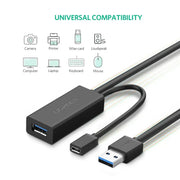 UGREEN USB 3.0 Active Extension Cable 10M 5Gbps Signal Amplifier Repeater PlayStation HTC Vive Printer (20827) Ugreen
