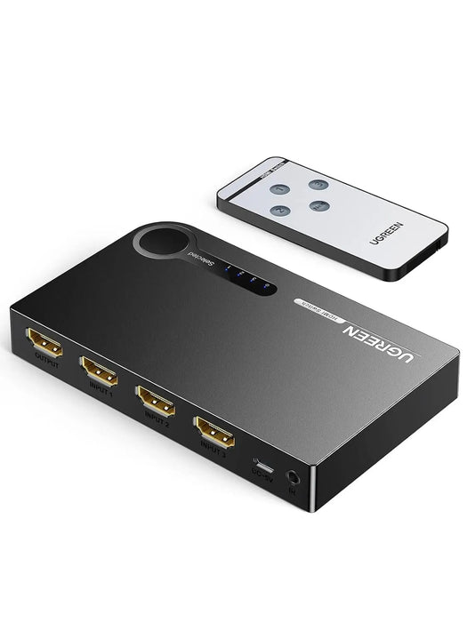 UGREEN 3x1 HDMI Switch 3 In 1 Out IR Wireless Remote 1080P 3D HDMI Switcher Laptop PS3 Xbox360 HD-DVD Gaming Console Switch 40234