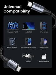 UGREEN 1M USB-C to USB-C Cable 240W PD 10Gbps Data Transfer 4K Video Braided MacBook Pro iPad Pro Galaxy Steam Deck 80150V240 Ugreen