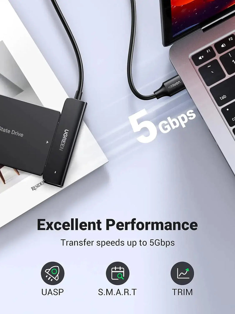 UGREEN SATA to USB 3.0 Adapter Cable 1.5ft 2.5 SSD HDD External Hard Drive Converter Data Transfer Backup 70609 Ugreen