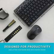 RAPOO 8000M Multi-Mode Keyboard & Mouse Bluetooth 3.0/4.0 Wireless 2.4 GHz 1300 DPI Combo-Black Rapoo