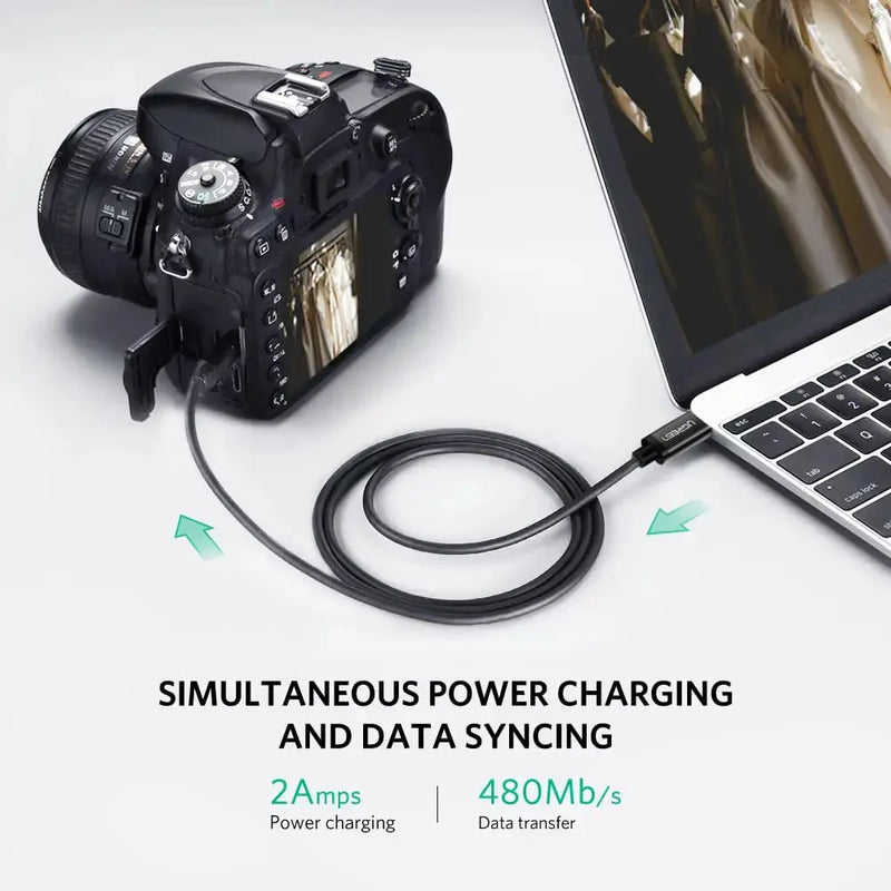 UGREEN USB C to Mini USB Cable 1M Male to Male Digital Camera MP3 Player Mini B USB Device Connector Type-C Cable (50445) Ugreen