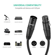 UGREEN 3M XLR Male to Female Microphone Extension Cable 3-Pin Balanced Audio Cord Studio Recording Mixer Amplifier 20711 Ugreen