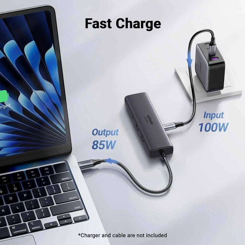 UGREEN 6-in-1 Multifunctional USB-C Hub HDMI 2 USB-A 3.2 1 USB 3.2 C RJ45 100W PD Ethernet Dock Multi Port (45000) Ugreen