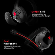 boAt Immortal Im1300 Gaming Bluetooth 2.4Ghz Wireless Over Ear Headphones With Mic-Black Sabre ( Open Box ) BOAT