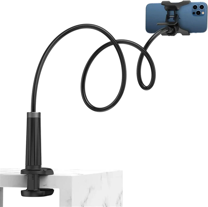 UGREEN Gooseneck Clip Phone Holder Bed Desk Cell Phone Mount Flexible Lazy Long Arm Clamp Headboard iPhone Samsung (80906) Ugreen