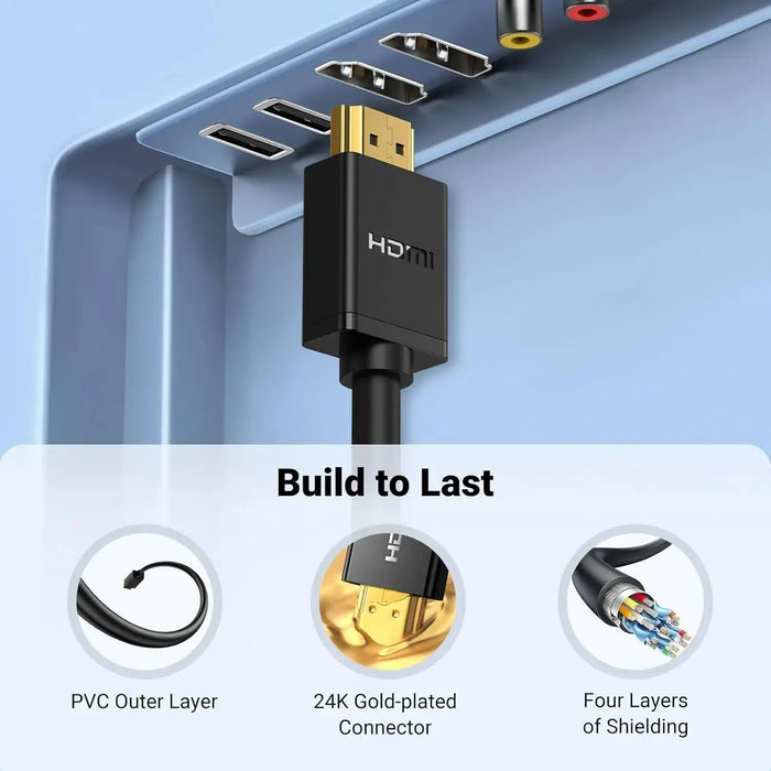 UGREEN 3M HDMI 2.0 Extension Cable Male to Female Extender 4K@60Hz High Speed UHD HDTV Monitor PS5 Xbox Laptop PC Black 10145 Ugreen