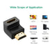 UGREEN HDMI 2.0 Male to Female Adapter Down Right Angle 90 Degree Gold Plated 4K 60Hz HDMI Extension Connector (20109) Ugreen