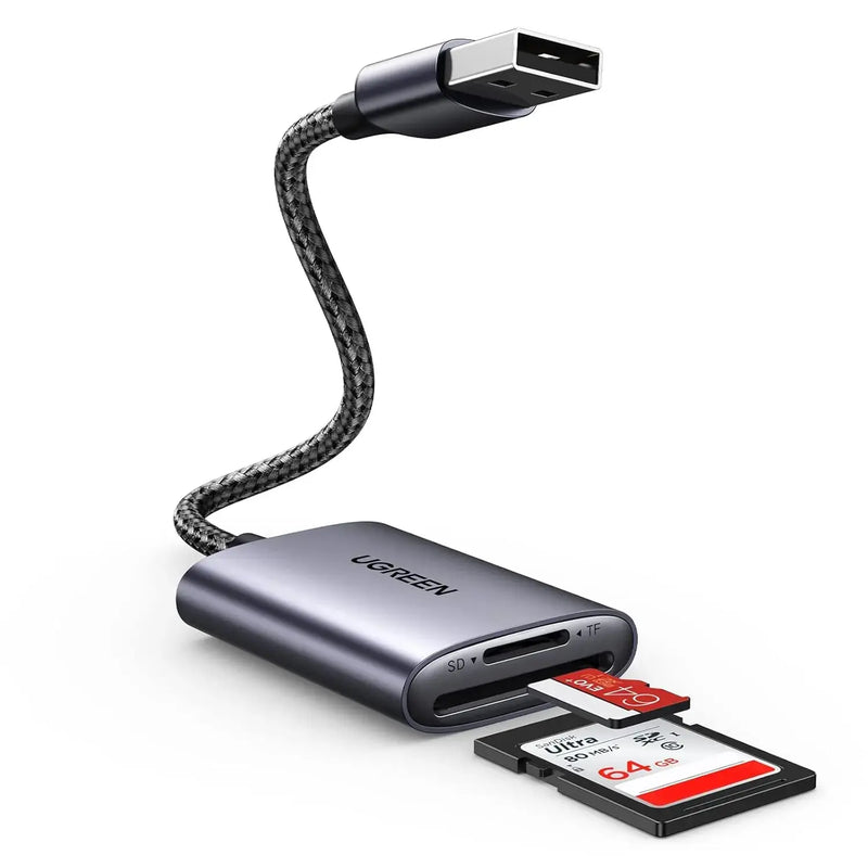 UGREEN USB 3.0 Card Reader 2-in-1 SD TF Micro SD SDHC SDXC MMC Aluminum Case Memory Card Reader PC Laptop 80887 Ugreen